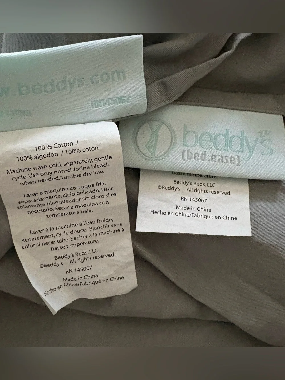 Beddy's Bed Standard Ruffled Gray Pillow Shams (2)